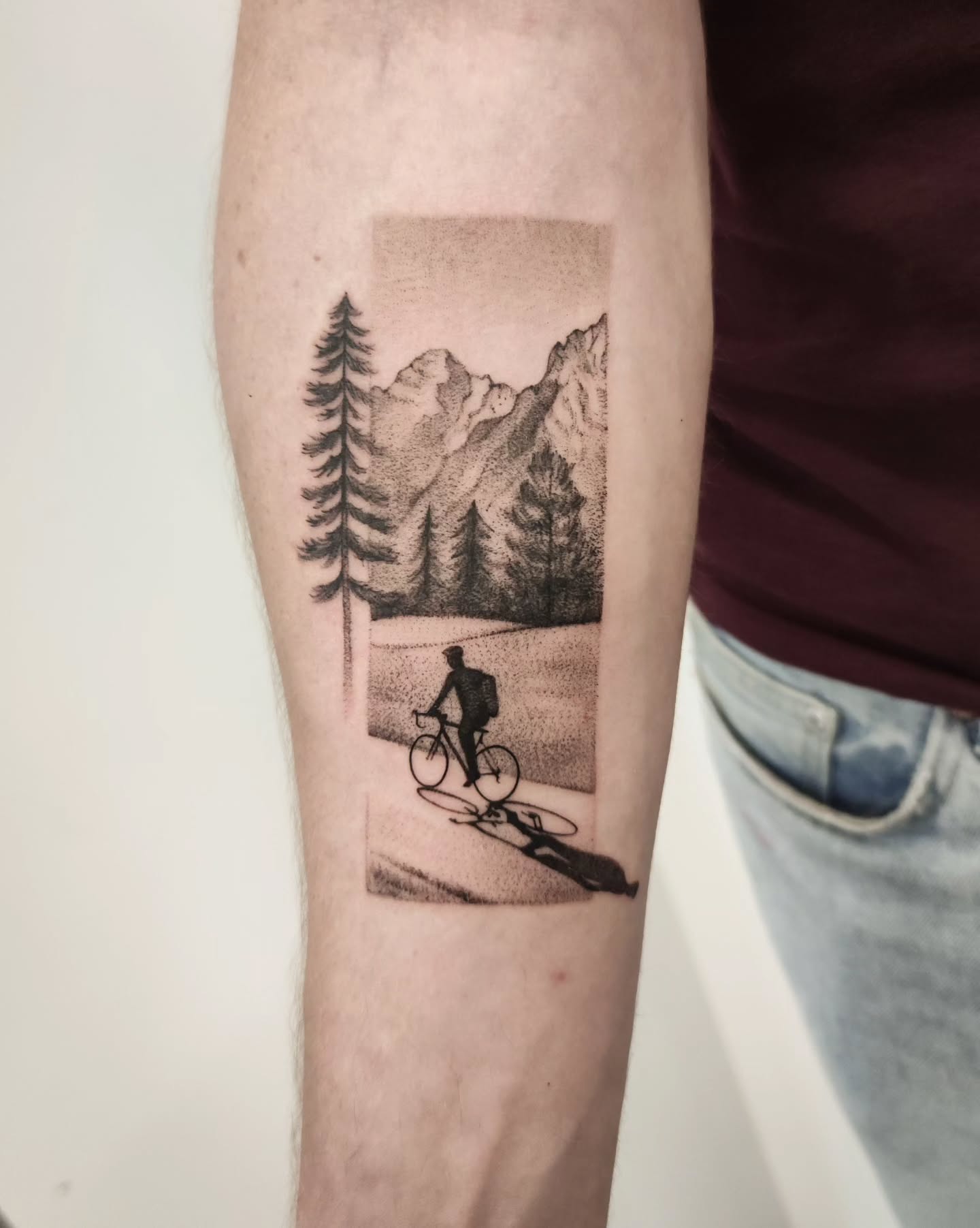 Tatuaż rowerzysty dla Tomka
